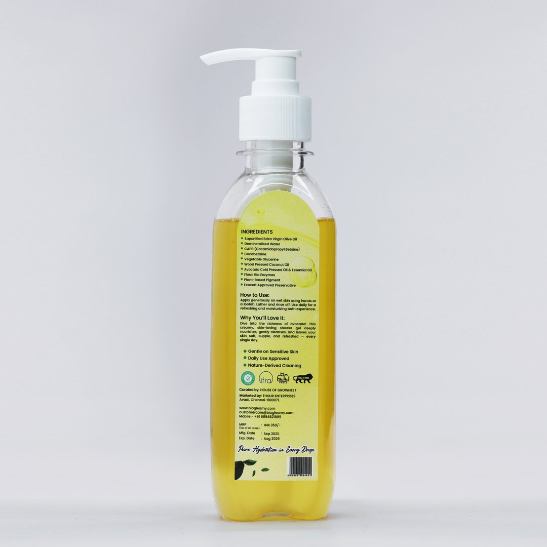 Organic Avocado Shower Gel (Enzyme Based) - Image 4