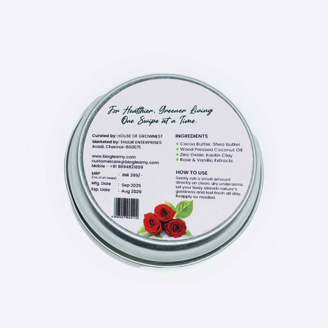 Rose & Vanilla Solid Deodorant (Enzyme Based) - Image 3