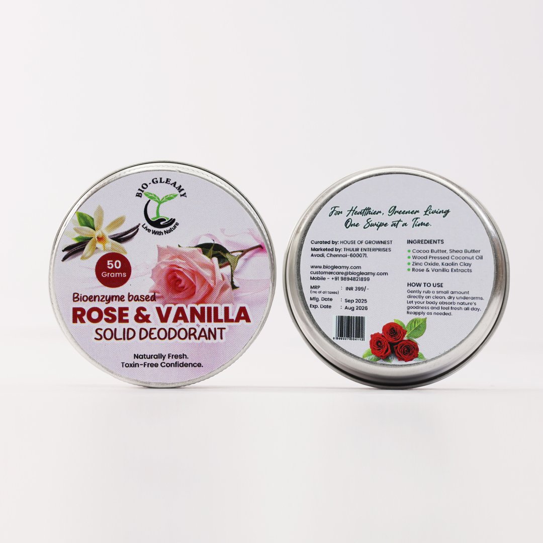 Rose & Vanilla Solid Deodorant (Enzyme Based) - Image 4
