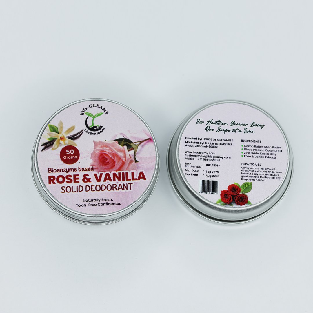 Rose & Vanilla Solid Deodorant (Enzyme Based) - Image 5
