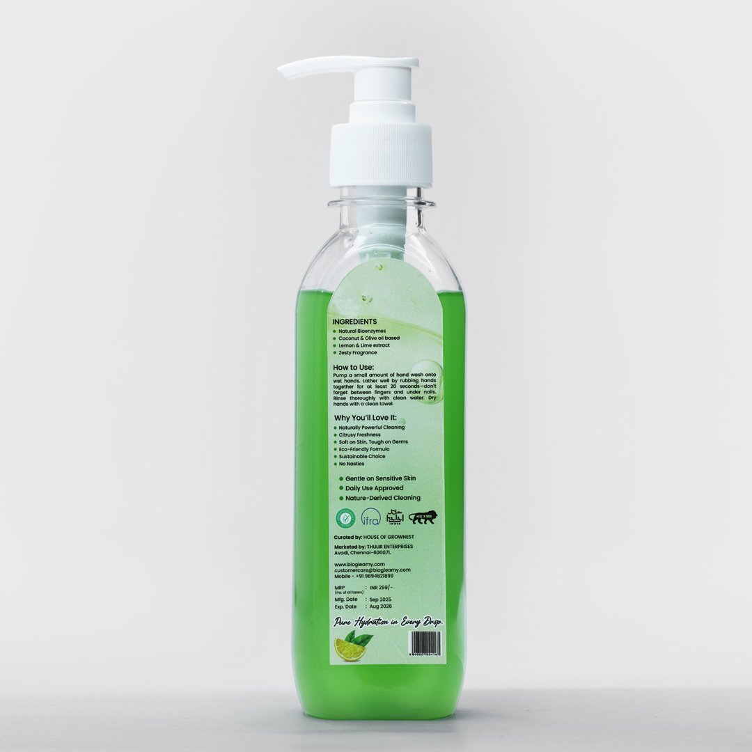 Organic Lime & Lemon Hand Wash (Enzyme Based) - Image 2