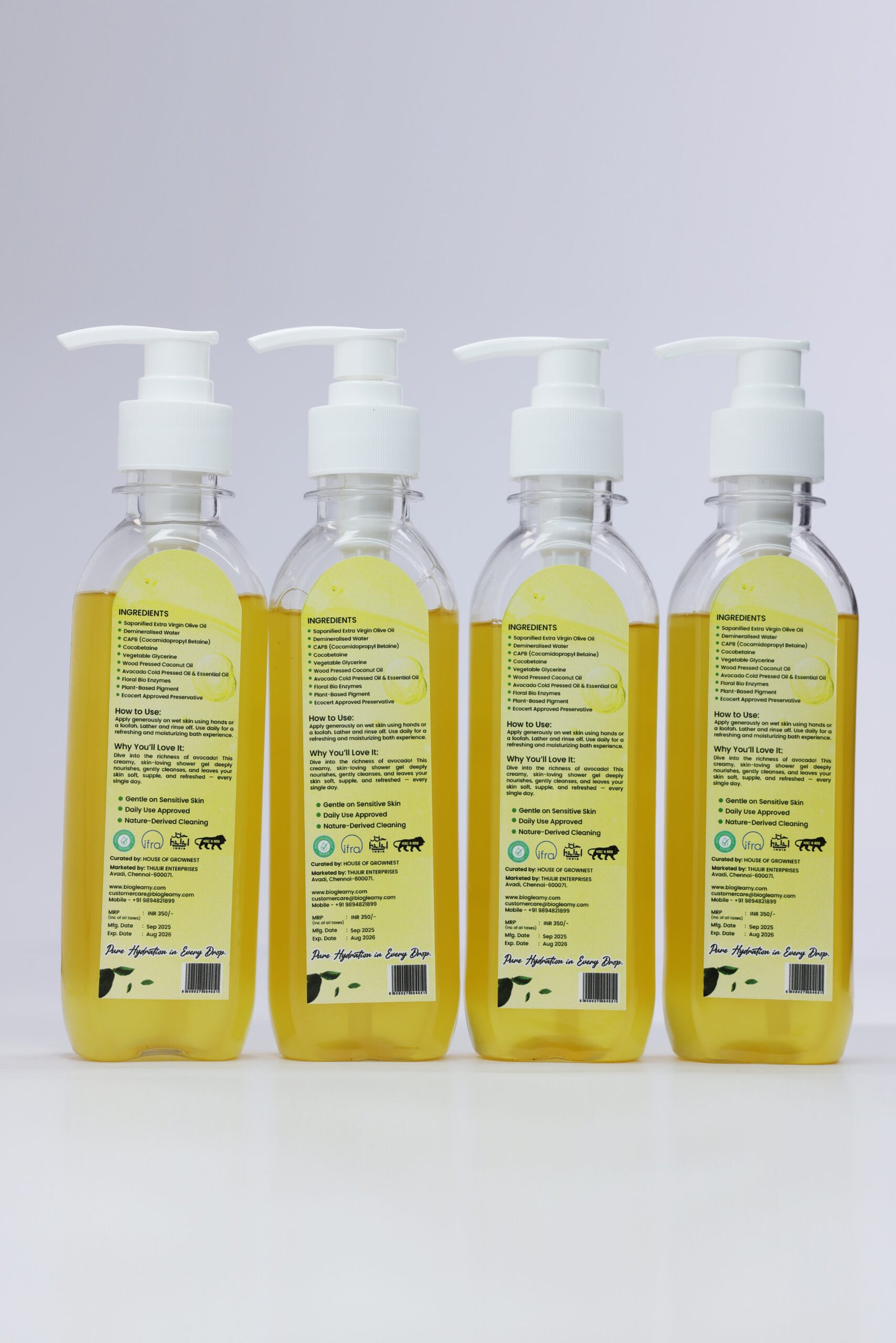 Organic Avocado Shower Gel (Enzyme Based) - Image 3