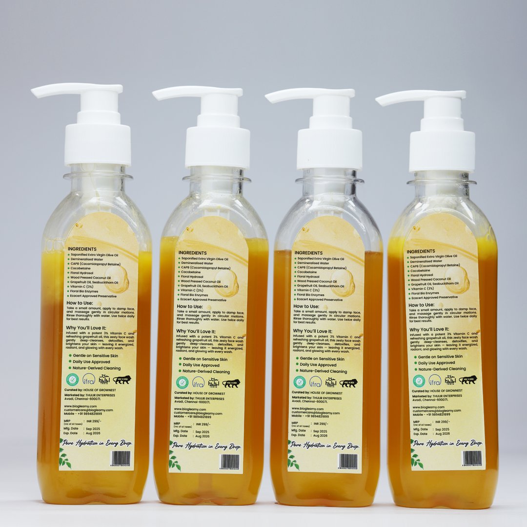 Organic Vitamin C & Grapefruit Face Wash (Enzyme Based) - Image 5