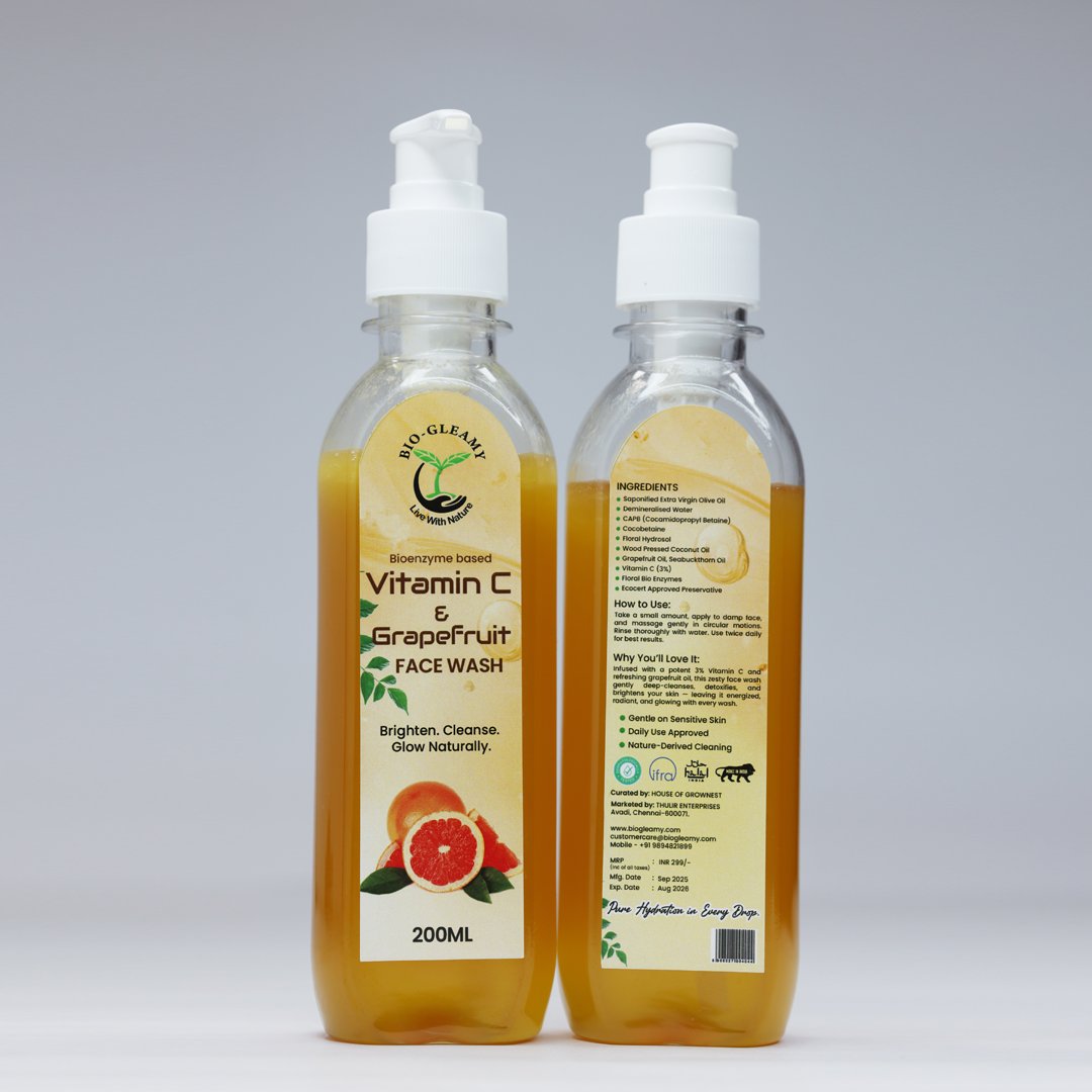 Organic Vitamin C & Grapefruit Face Wash (Enzyme Based) - Image 3